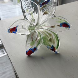 Murano Glass Flower With Twisted Stem 