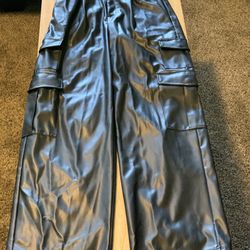 Faux Leather Pants , Size 4