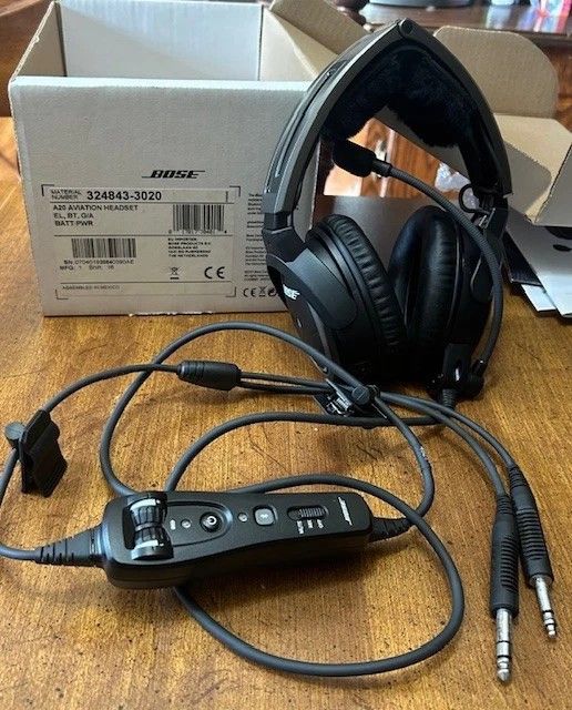 Bose A20 Aviation Headset with Bluetooth Dual Plug Cable