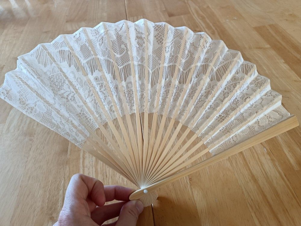 Bridal shower accessories paper parasol, lace fan, flower hair vine, shower quiz game, photo booth props, Bride sash, makeup bag & clutch purse
$20 f