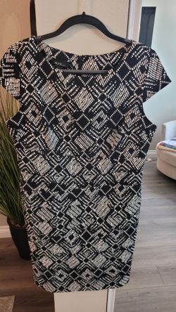 Alyx Black and White Print Shift Dress Size 16