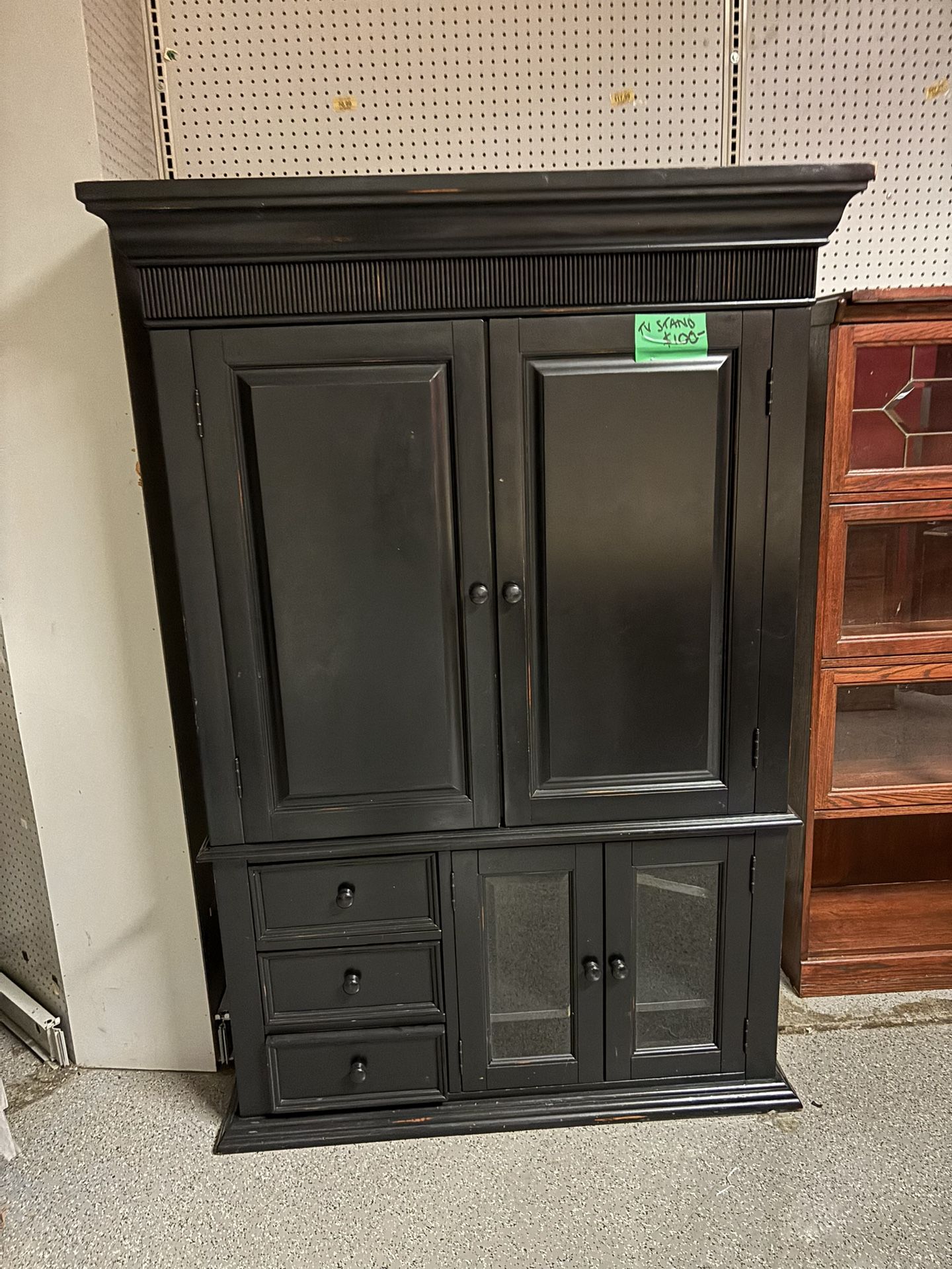 Black Wood Storage Cabinet / Armoire