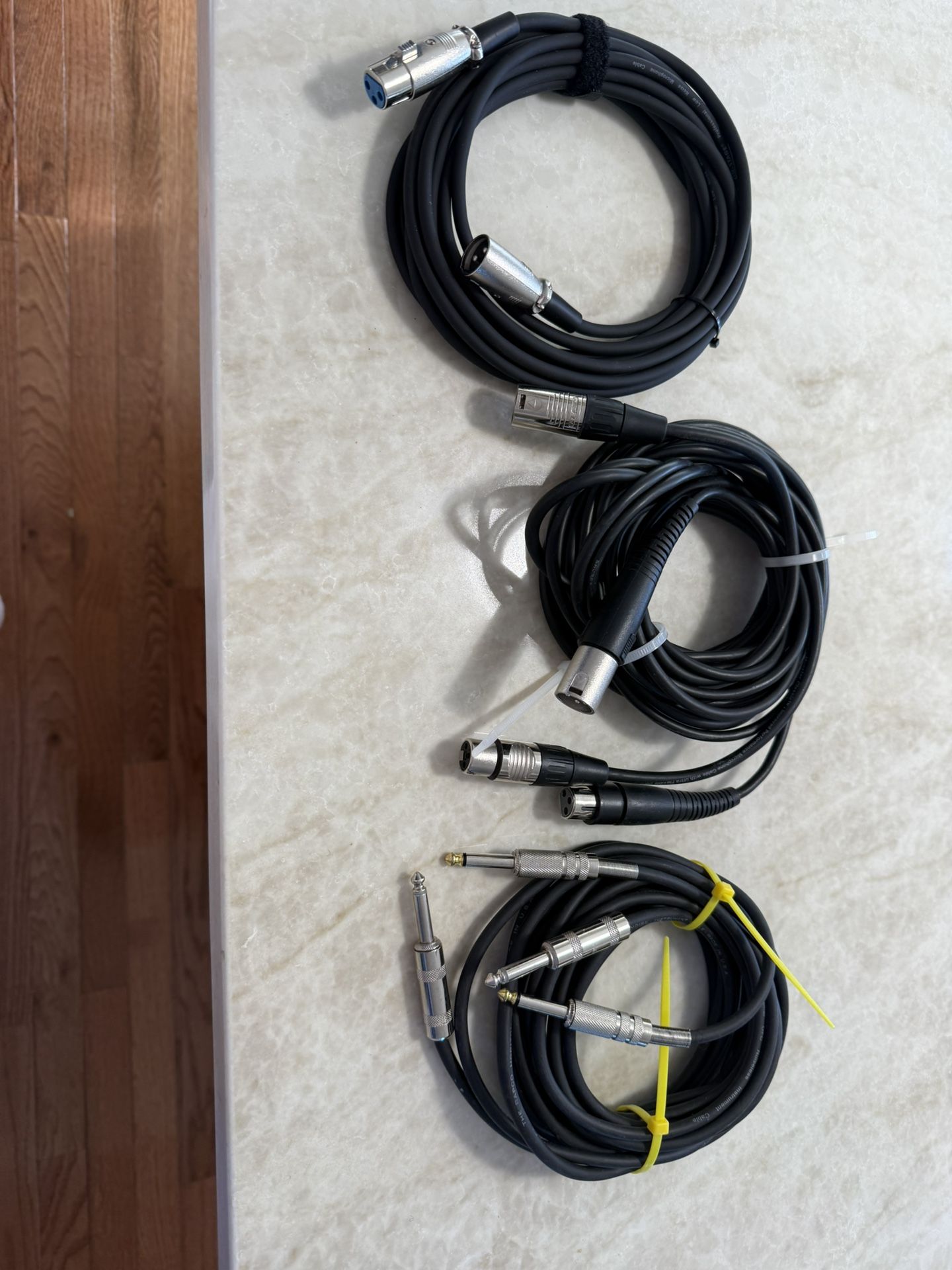 XLR Microphone Cables – Male to Female – Heavy-Duty – Clean & Tested. $17 Both 