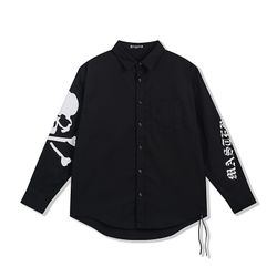 Mastermind Japan Black Long-Sleeved Shirt With Skull Print 