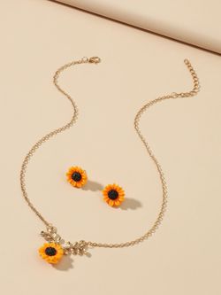 Sunflower Necklace Set