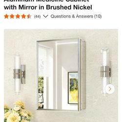 KeonJinn
16 in. W X 24in. H Rectangular Aluminum Medicine Cabinet with Mirror in Brushed Nickel