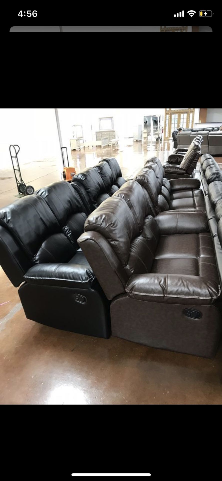 40% OFF LEATHER RECLINING SOFA AND LOVESEAT