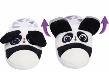 Panda Plush Slippers with Movable Ears