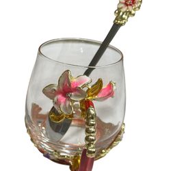 VinCiPH Homemade Butterfly Rose Flour, Enamel Tea Mug Set With Spoon 12 Ounce