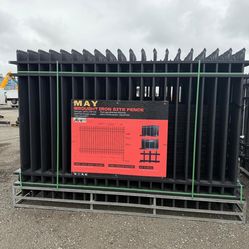 NEW WROUGHT IRON SITE FENCE
22 pcs fance panels
23 pcs post
10 ft (L) 6 ft (H)
Total size 220 ft
Lead free powder coated
Black color for any question 