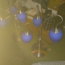 (2) Blue Lamps