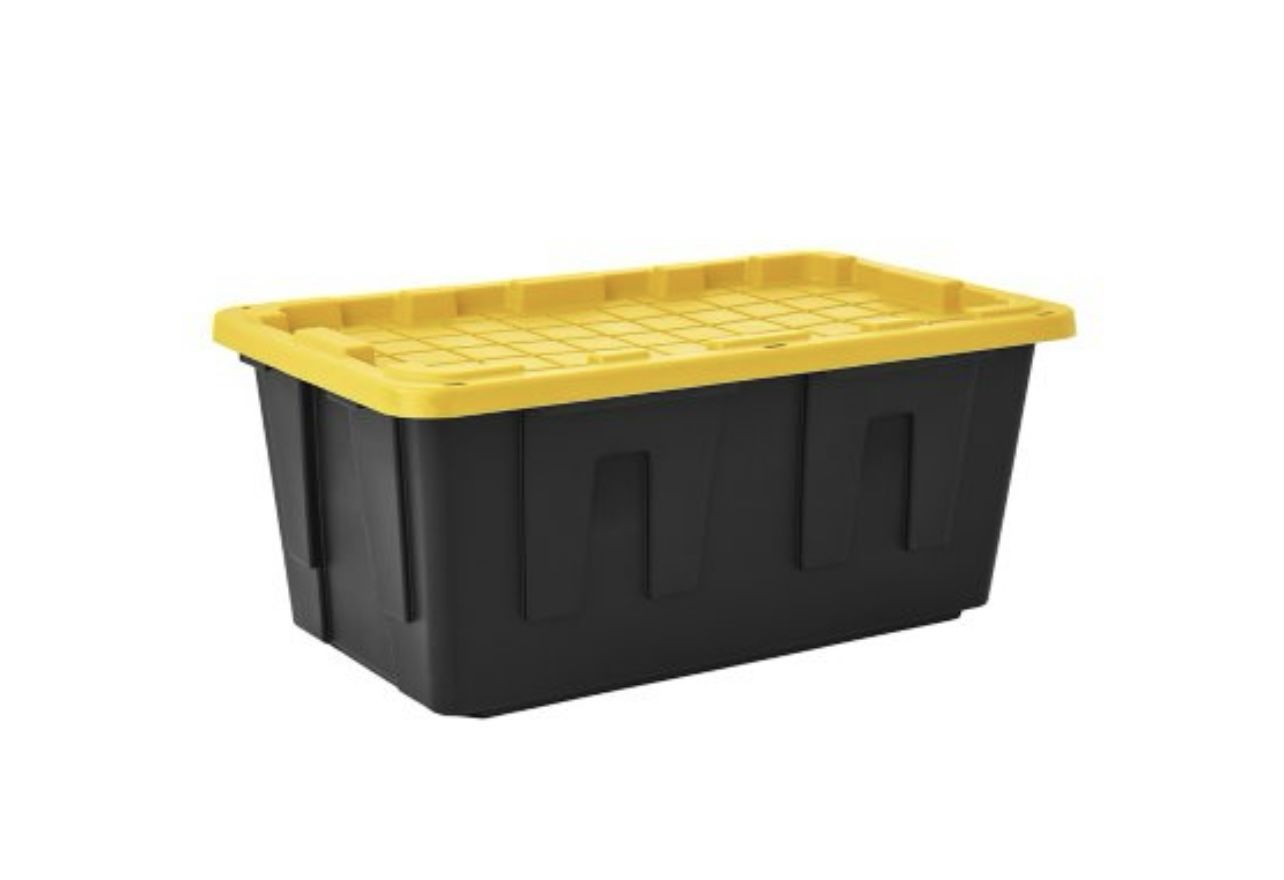 40 Gallon Heavy-Duty Storage Tote, Black/Yellow