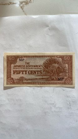 Japanese Government 50 Cents WWII Banknote MP