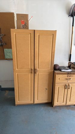Garage cabinets with shelves