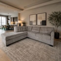 Pull-Out Sleeper Sectional – Clean Modern Gray Couch