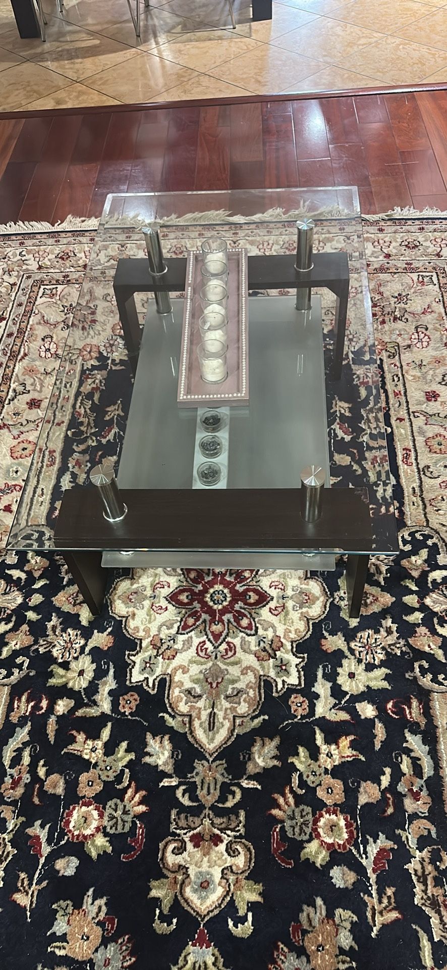 Dania glass coffee table double decker like new