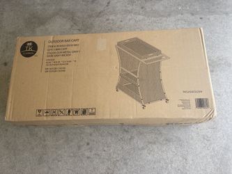 Brand NEW TK Classics dark gray wicker outdoor bar cart.