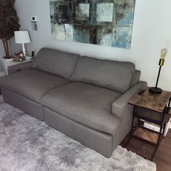 Dual Power Recliner Couch And Oversized Chair 