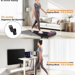 New Walking Pad Under Desk Treadmill with Incline for Home and Office,Remote Control LED Display 3 in 1 Portable Mini Walking Jogging Machine