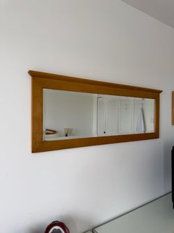 Large Rectangular Wall Mirror Wood Frame