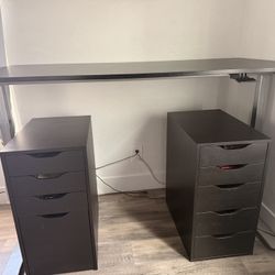 Standup/sit Down Desk With 2 Ikea  Drawer.. Great Shape