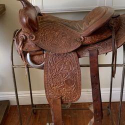 Horse Saddle And Stand Horne Brand Man Made