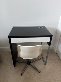 Modern Desk with Drawer + Swivel Chair