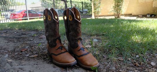 Original Reyme Leather Cowboy Boots.Longhorn Boots, Mexico. Size 26.5 Fits U.S Men 8.5/ Women 10