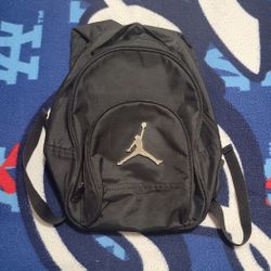 Used JORDAN JUMPMAN Brand Kids 2-pocket Backpack (13" L x  10" W)