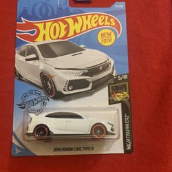 Hot wheels 2018 Honda Civic Type R White