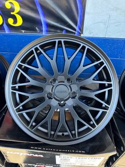 Katana KR05 Matte Black 18x8 +40 Wheels 5x112 5x114.3 5x120 | Special Wheel Set