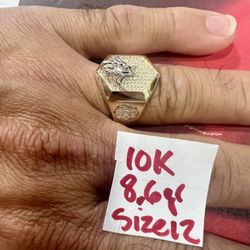 10K Solid Gold Ring For Wedding 8.6 Size 12