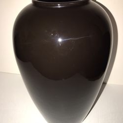 Vintage 1990 Black/Dark Brown 13” Tall American Made Haeger Vase