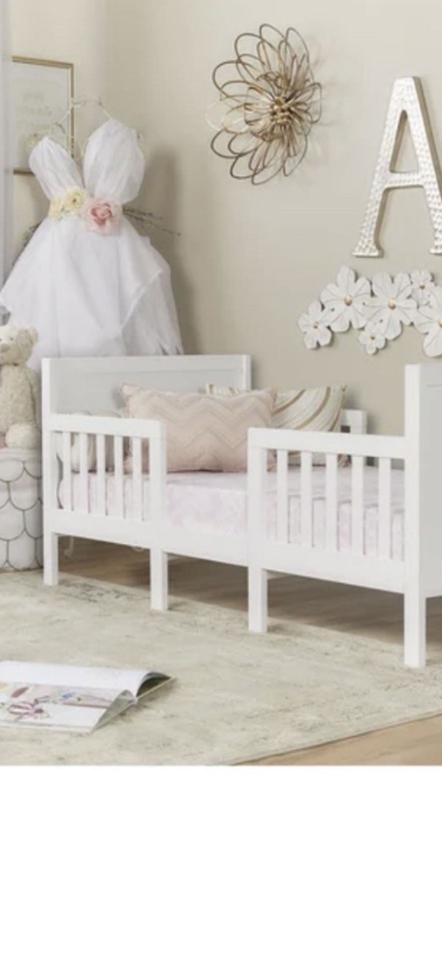 White Toddler Bed with Graco Mattress