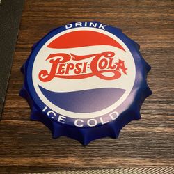 Brand New Pepsi Bottle Cap Sign 
