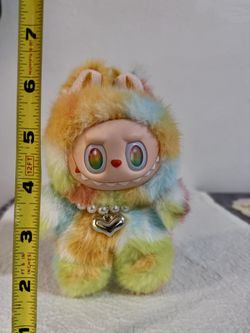 Small Rock the Universe  with Heart Necklace Rainbow Plush