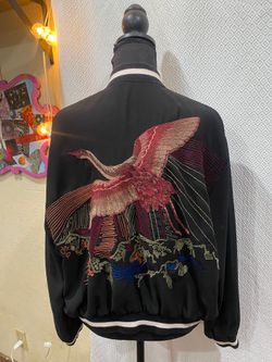 Zara Basic Collection Reversible Light Weight Embroidery Bomber Jacket Medium