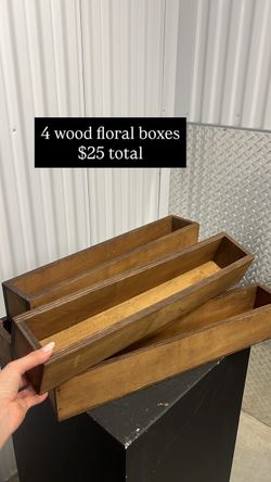Floral wood boxes