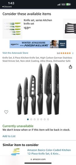 Kitchen Knife 6 Piece Set