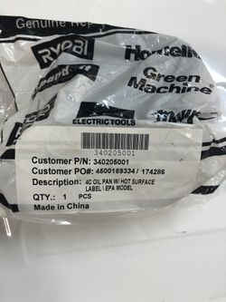 Ryobi small engine oil pan