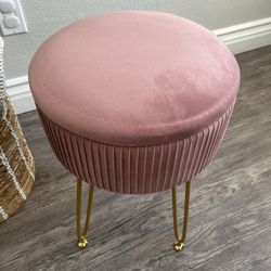 Urban Deco Velvet Storage Ottoman Foot Rest Makeup Footstool Velvet Footrest Chair with 4 Metal Legs Storage Stool and Ottomans for Living Room and Be