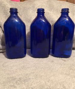 Vintage Blue Bottles (3)