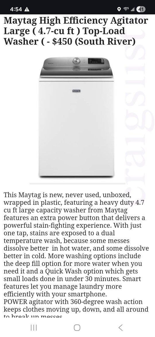 MAYTAG Large Washer, BRAND NEW