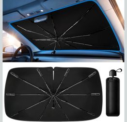 56" x 31" UV & Heat Insulation Car Sun Shade, Universal Fit for Sedans, SUVs & Trucks