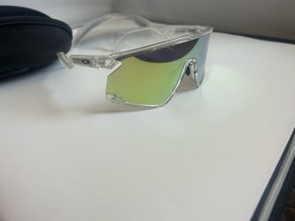 Oakley Shield Sunglasses Clear Frame Green Lens