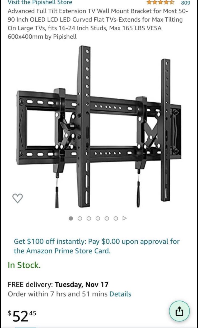 New TV Wall Mount Bracket for Most 50-90 Inch OLED LCD LED Curved Flat TVs-Extends for Max Tilting