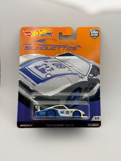 Hot Wheels Car Culture Silhouettes Porsche 935-78 1:64 Blue White Real Riders