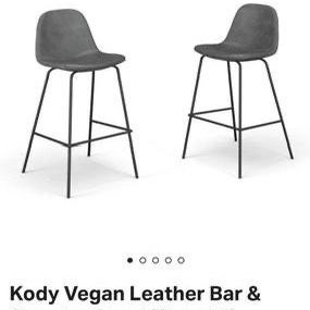 Set of 2 BRAND NEW Kody Vegan Leather Bar & Counter Stools (UNOPENED, UNBOXED, UNUSED)