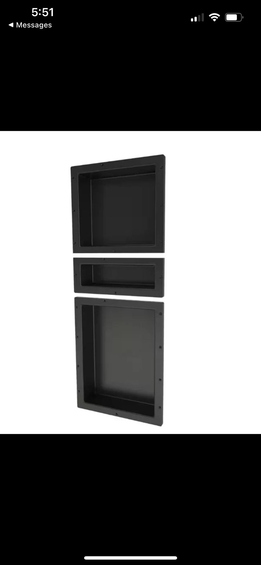 Tile Redi RNT1614S-6-20 Redi Niche 16 in x 40 in Triple Shower Niche Set - Black