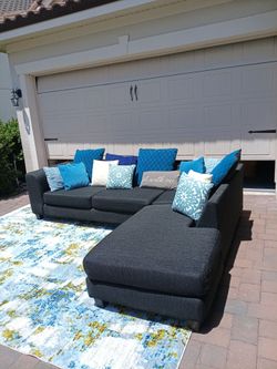 Dark Gray L Sectional Couch